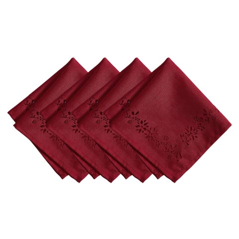 Poinsettia Noel Laser Cut Napkins Set of 4