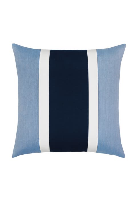 Nevis panelled dimensional banded Indoor & Outdoor Woven Accent Pillow