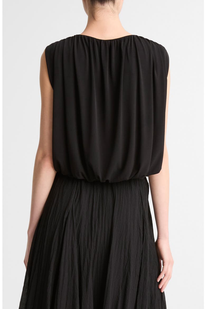 Sleeveless Bubble Hem Top, Alternate, color, BLACK
