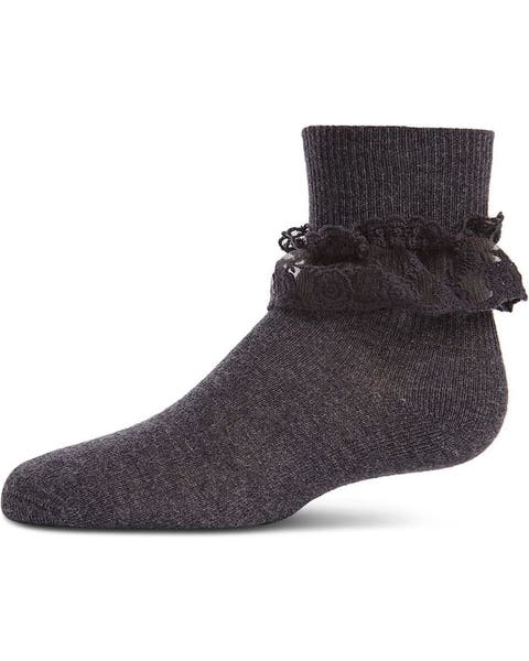 Layered-Lace Ruffle-Trim Ankle Sock