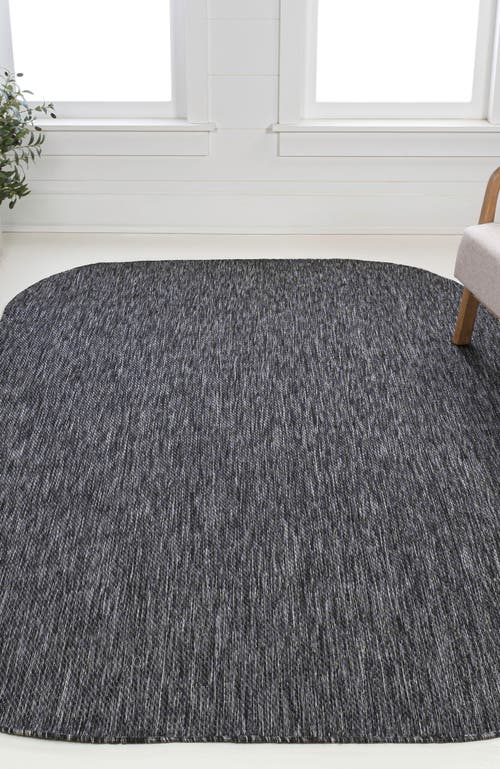 Jonathan Y Miles Modern Minimalist Radius Corner Solid Indoor/outdoor Shaped Area Rug In Dark Gray