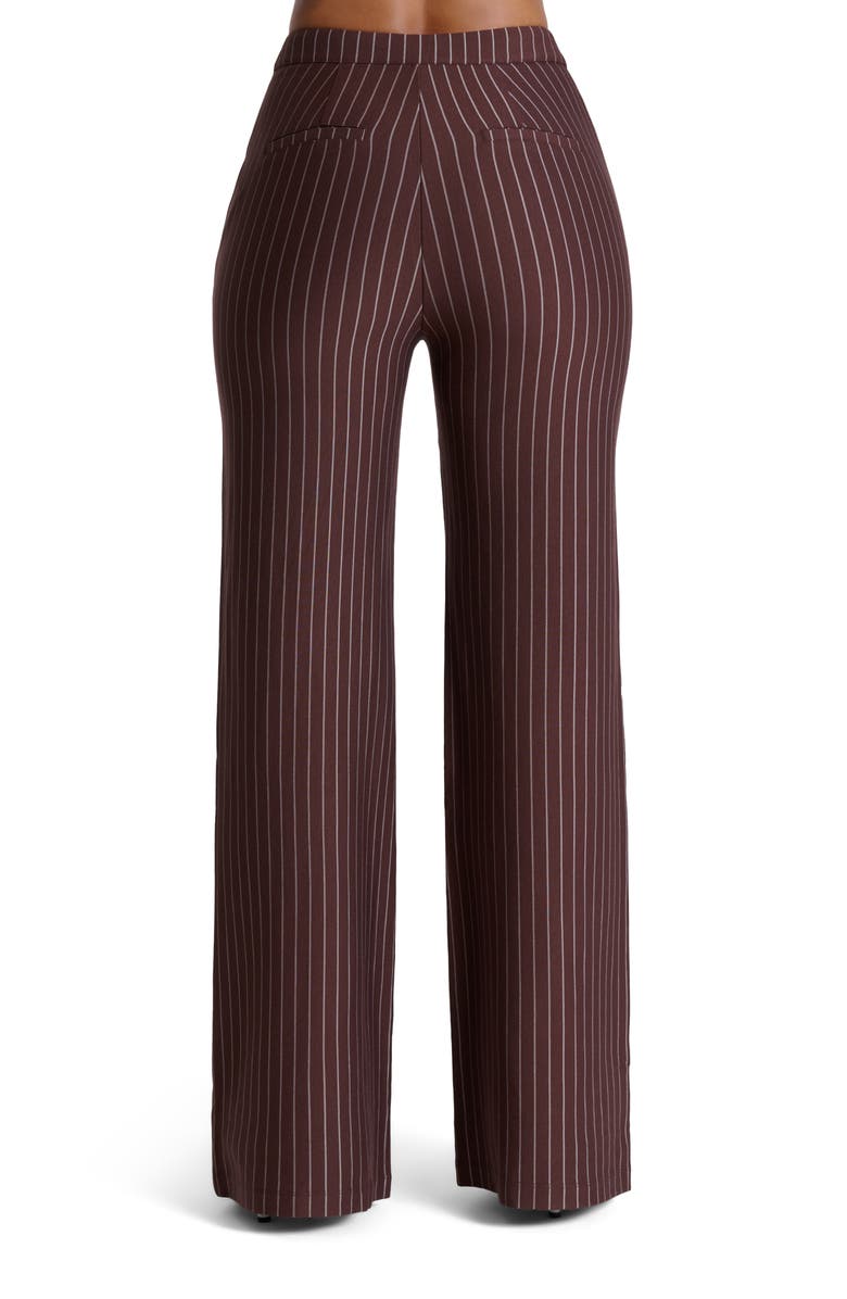 N BY NAKED WARDROBE Pinstripe Wide Leg Pants, Alternate, color, Brown