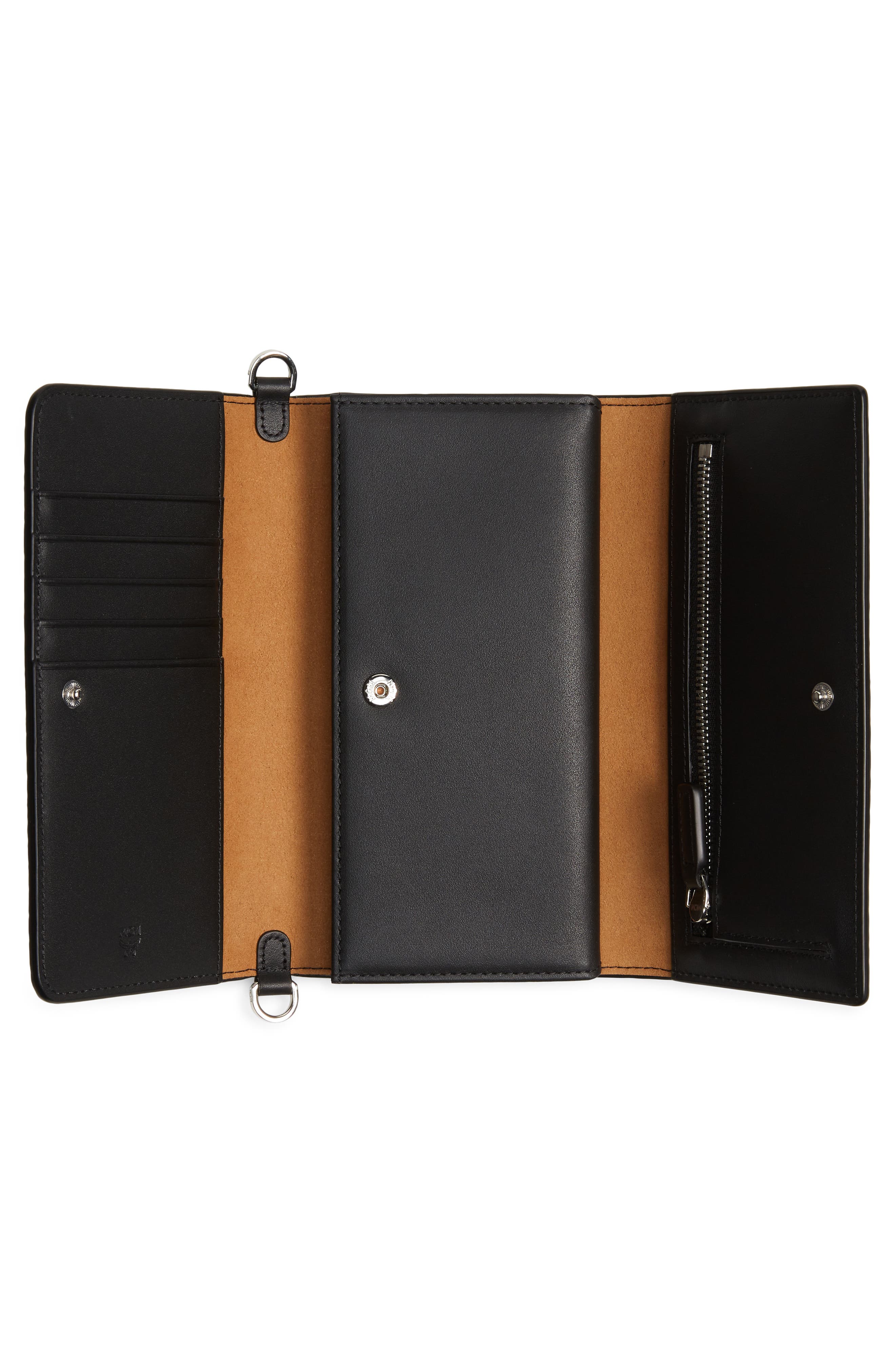 MCM Visetos Coated Canvas Crossbody Wallet, Alternate, color, 