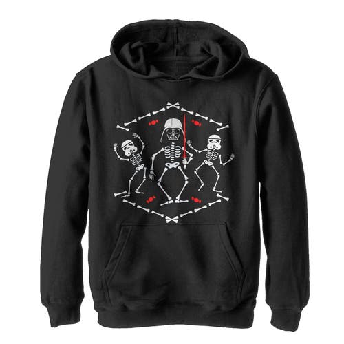 Star Wars Boy's  Halloween Vader Skeleton Dance  Pull Over Hoodie In Black