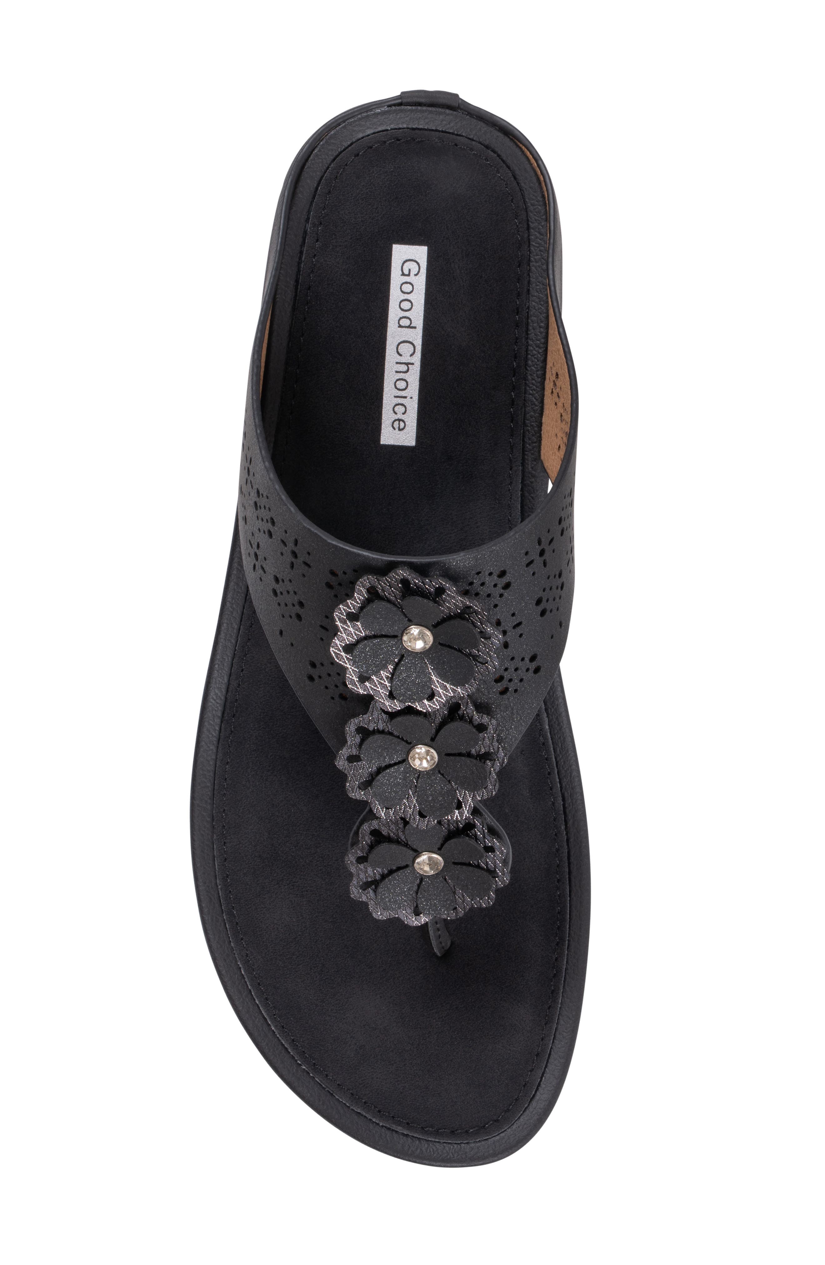 GOOD CHOICE NEW YORK Rana Wedge Sandal, Alternate, color, Black