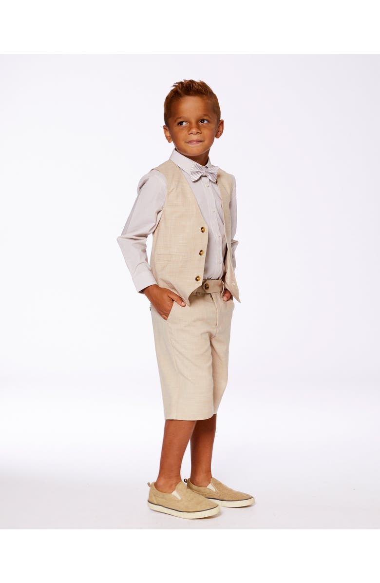 Deux par Deux Boy's Sleeveless Vest Light Taupe, Alternate, color, 