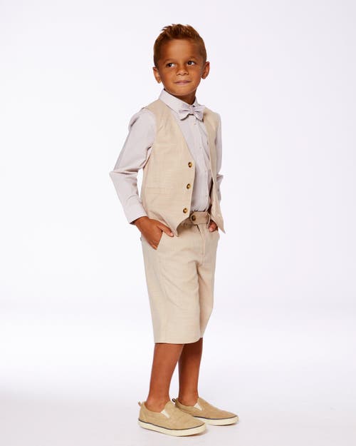Deux Par Deux Little Boy's Sleeveless Vest Light Taupe In Light Taupe