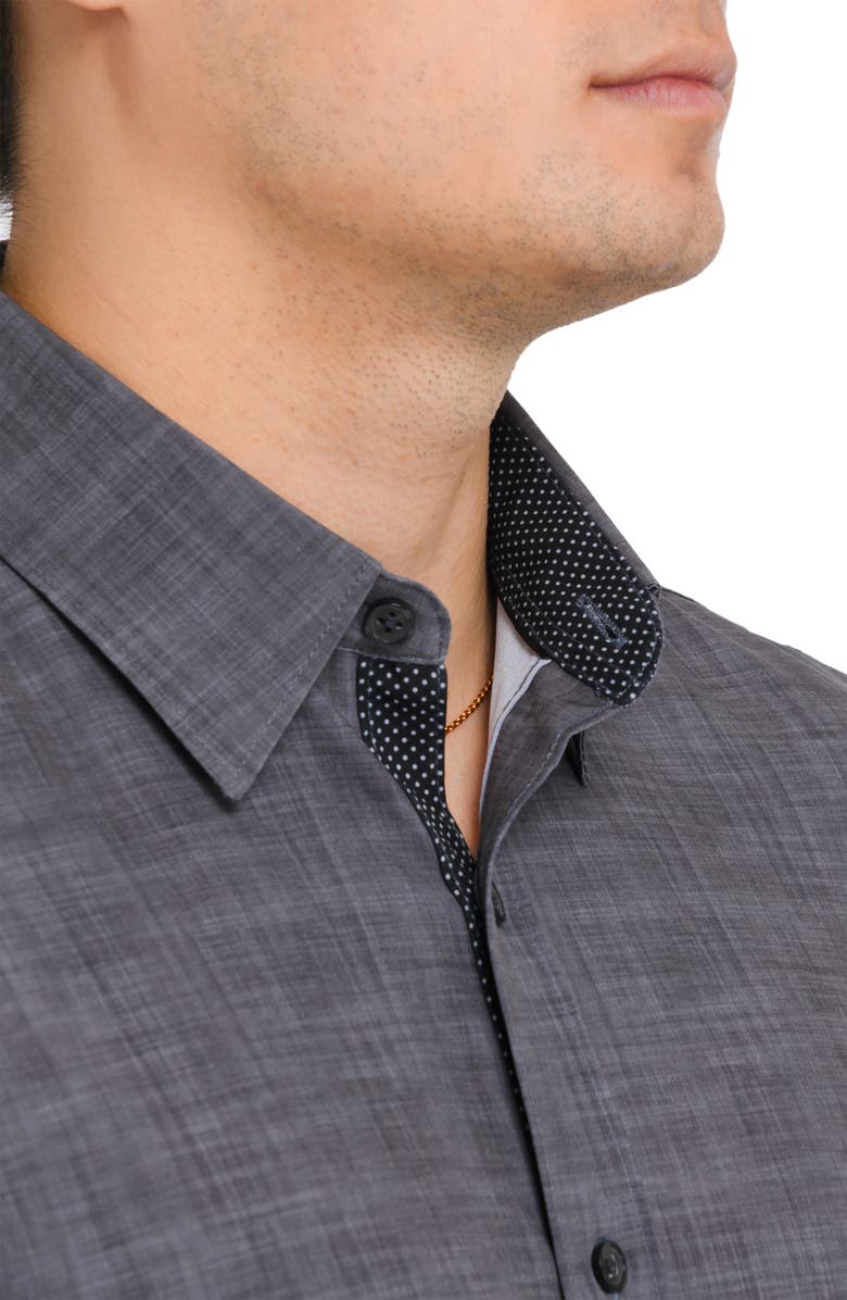 CONSTRUCT Slim Fit Stretch Chambray Button-Up Shirt, Alternate, color, Charcoal