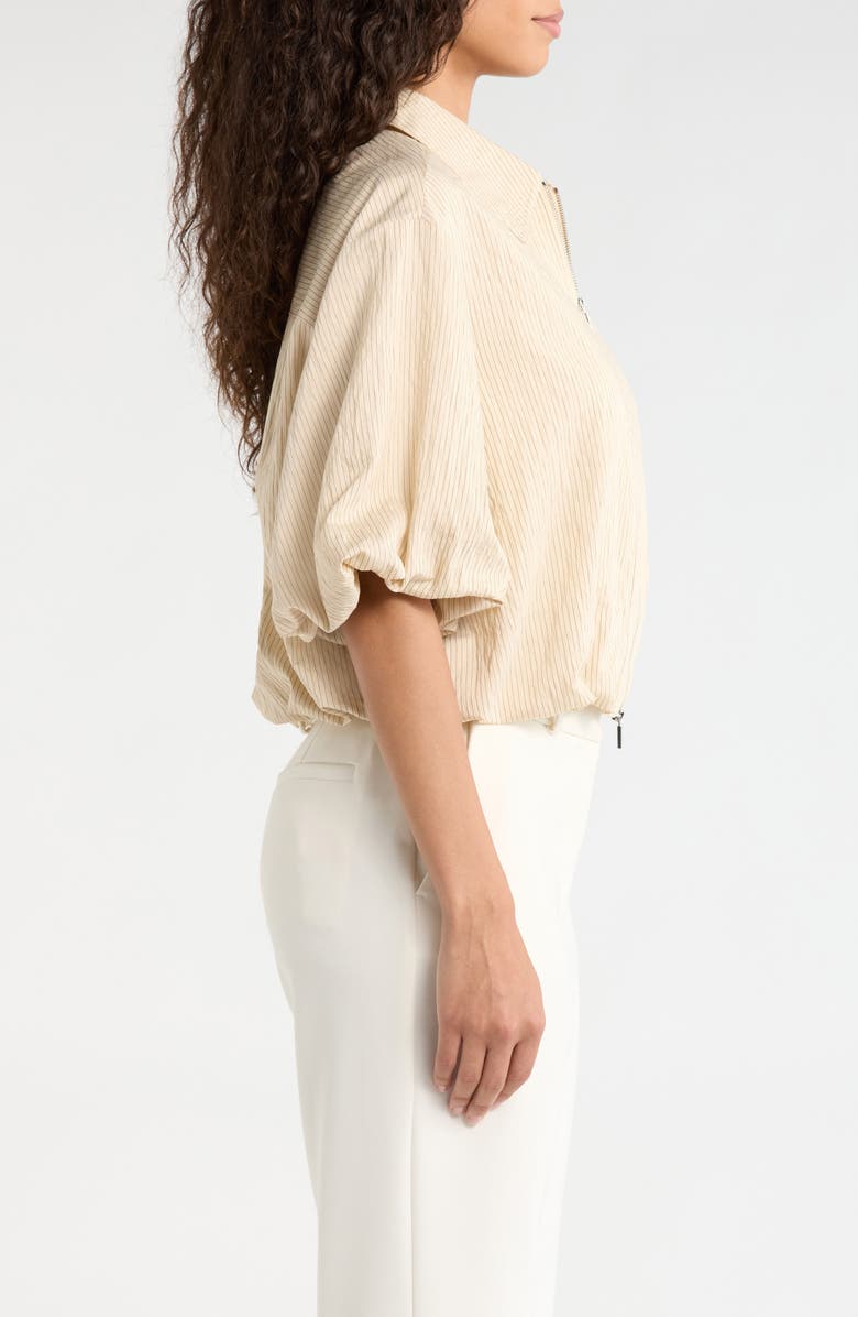 Vince Camuto Stripe Crop Bubble Jacket, Alternate, color, Birch