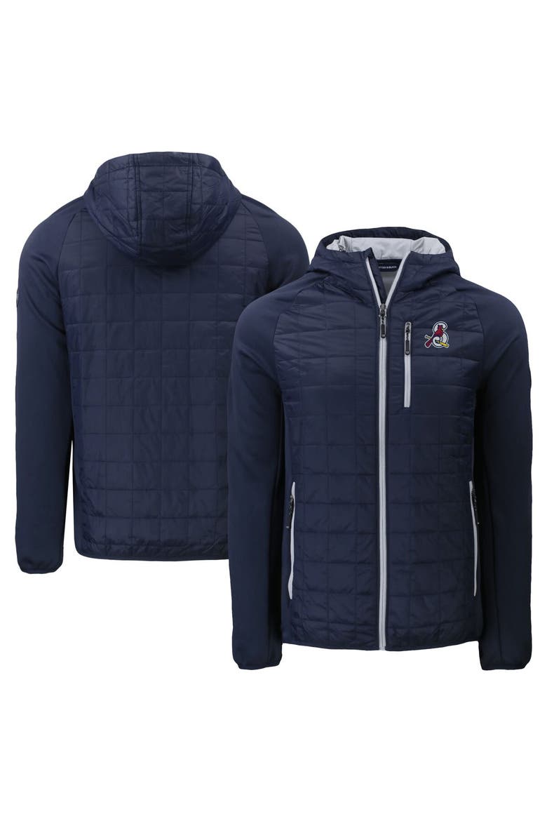 Men's Cutter & Buck  Navy Springfield Cardinals Rainier Primaloft Eco Full-Zip Hybrid Jacket, Alternate, color, Navy