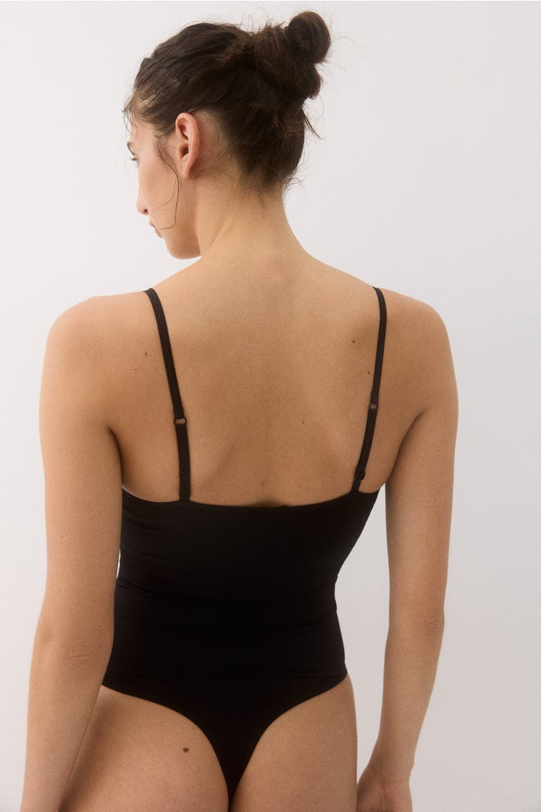 Seamless Light Shape Bodysuit, Alternate, color, Black