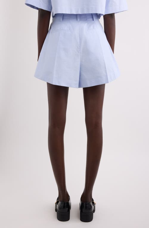 Givenchy Light Blue Embroidered Cotton Shorts In Baby Blue