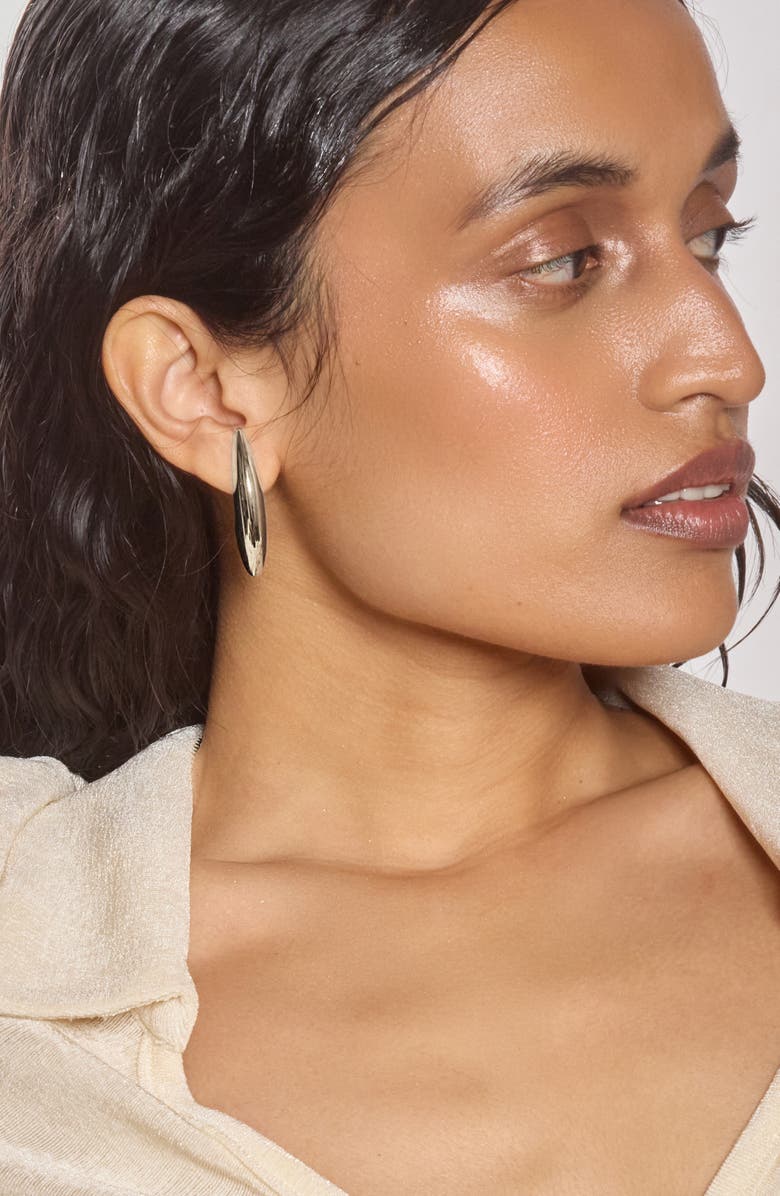 Lady Grey Demi Hoop Earrings, Alternate, color, Silver