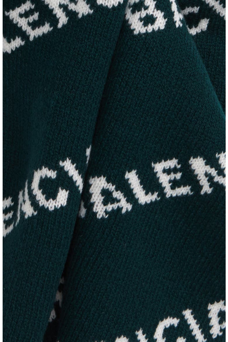 Logo Wool Blend Scarf, Alternate, color, FOREST GREEN/ WHITE