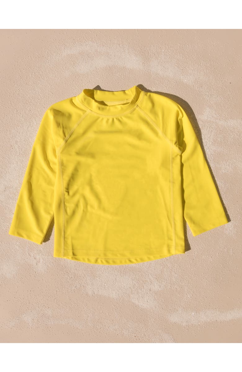 Leveret Kids Long Sleeve Rash Guard, UPF 50+ Swim Shirt, Alternate, color, Yellow