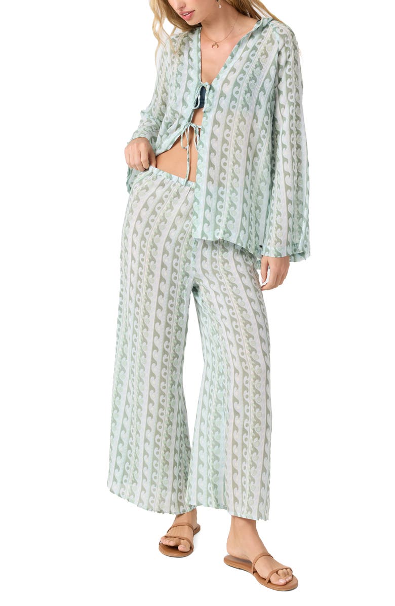 O'Neill Regina Cotton Blend Gauze Cover-Up Pants, Alternate, color, Starlight Blue