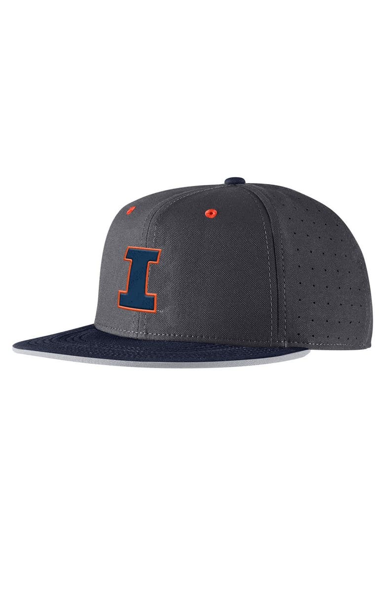 Nike Men's Nike Anthracite Illinois Fighting Illini 2025 On-Field True Performance Baseball Fitted Hat, Alternate, color, 