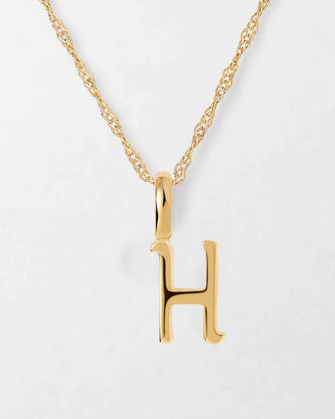 Solid Gold Initial Necklace