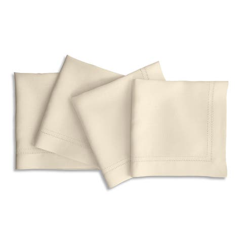Linen Dinner Napkins - Linen Double Hemstitch, 20" x 20" Inch