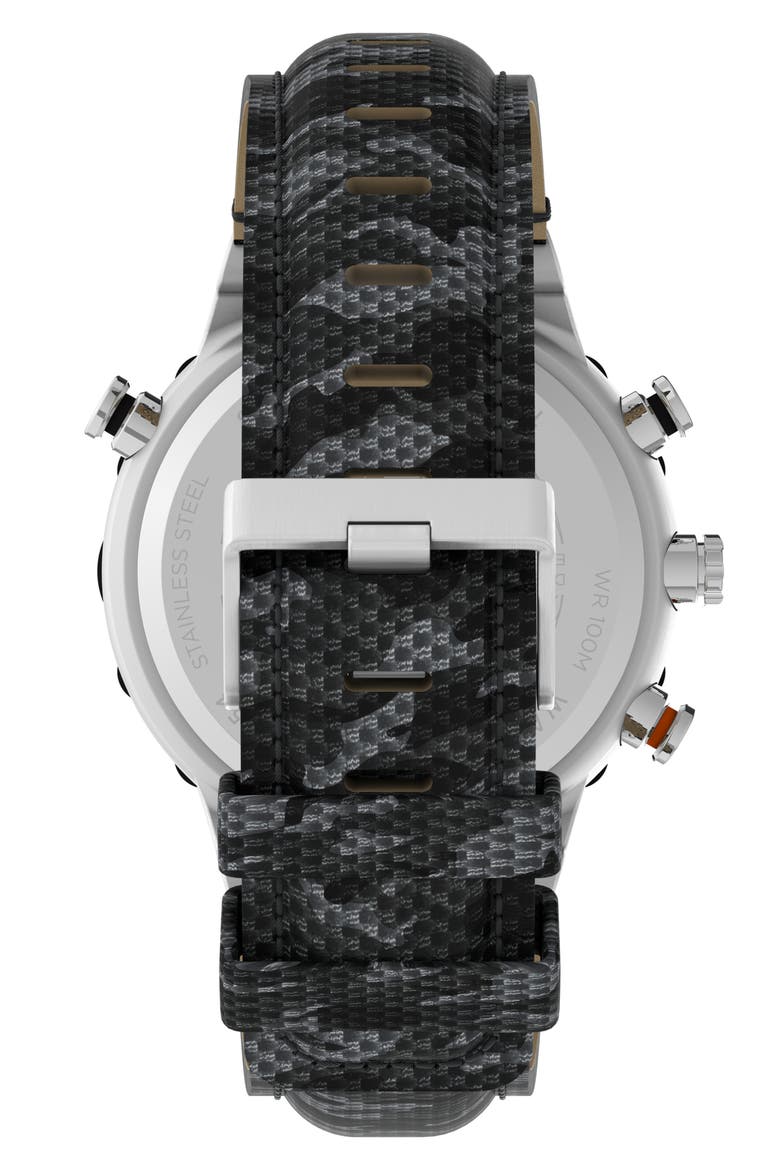 Expedition Tide Temp Compass Camo Strap Watch, 38mm, Alternate, color, SILVER/ BLACK/ CAMO