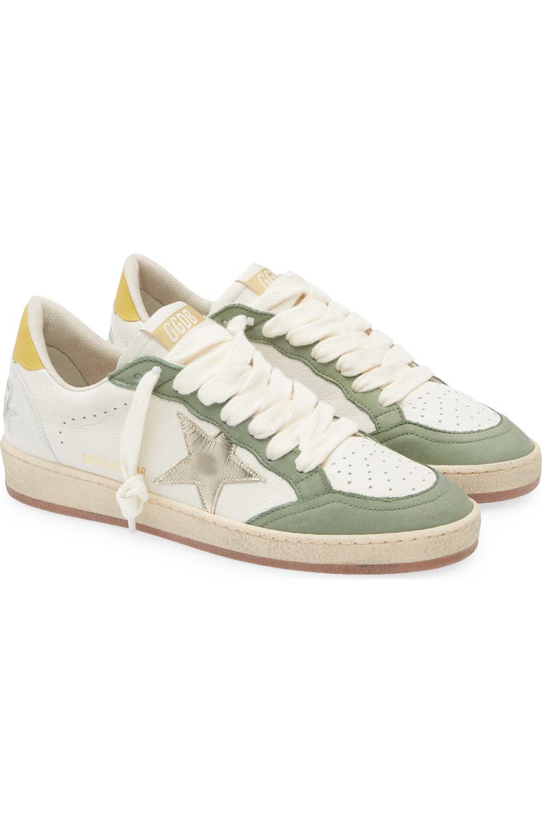 Golden Goose Ball Star Sneaker, Main, color, White/Green/ Platinum/ Mustard