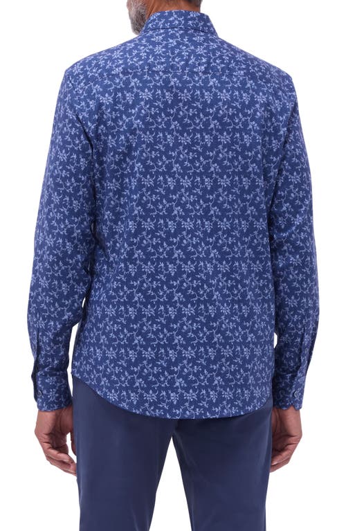 Bugatchi Julian Shaped Fit Button-up Shirt In Navy