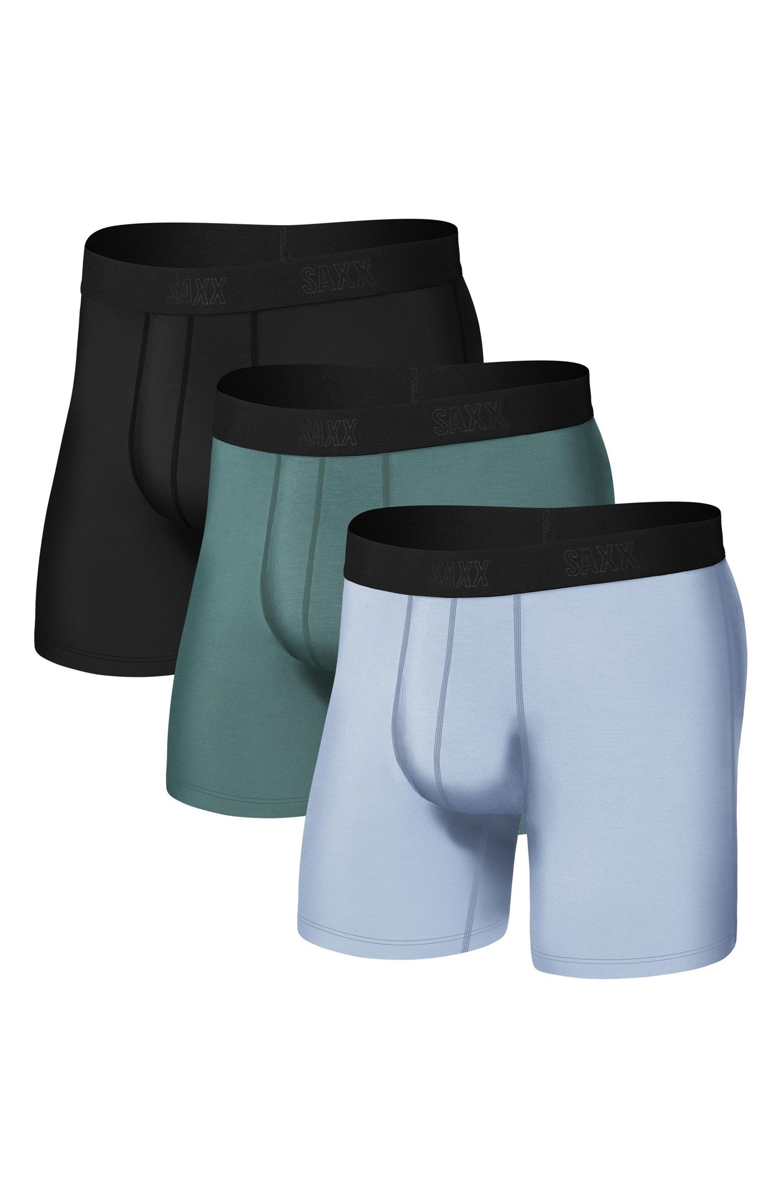 Saxx Assorted 3-pack Vibe Super Soft Slim Fit Boxer Briefs In Blk/ Pine Green/ Skywy