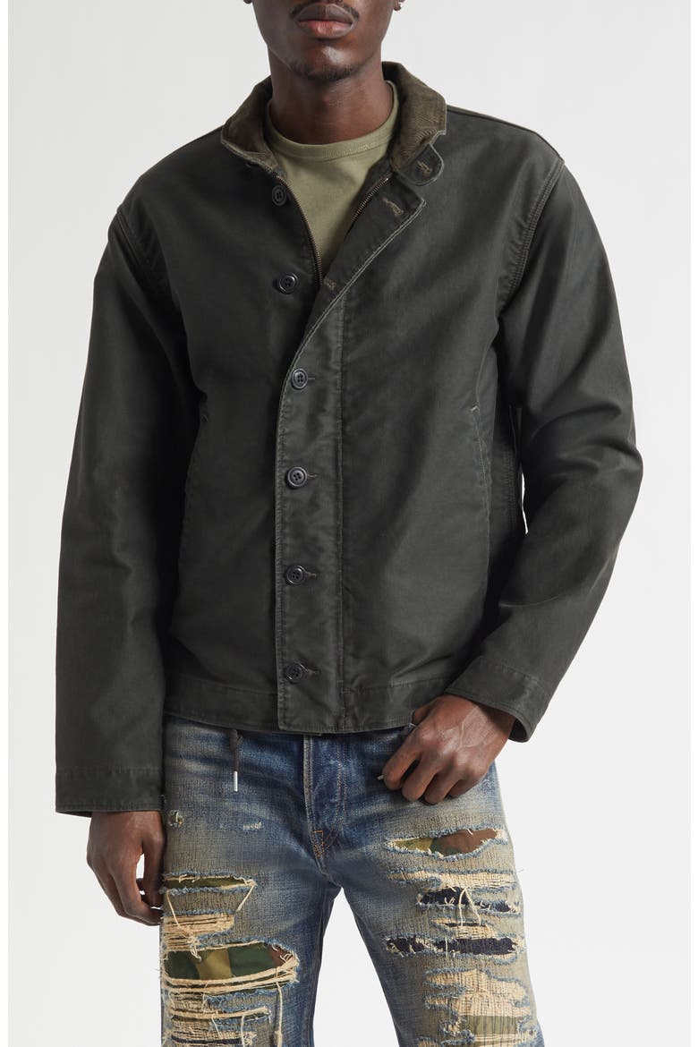 Jungle Cloth Bower Corduroy Collar Deck Jacket, Main, color, VINTAGE BLACK