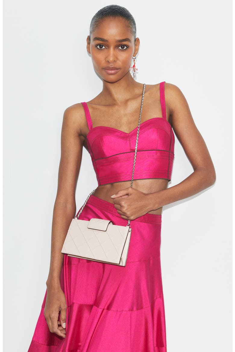 Mini Fleming Soft Quilted Leather Wallet on a Chain, Alternate, color, SOFT PINK