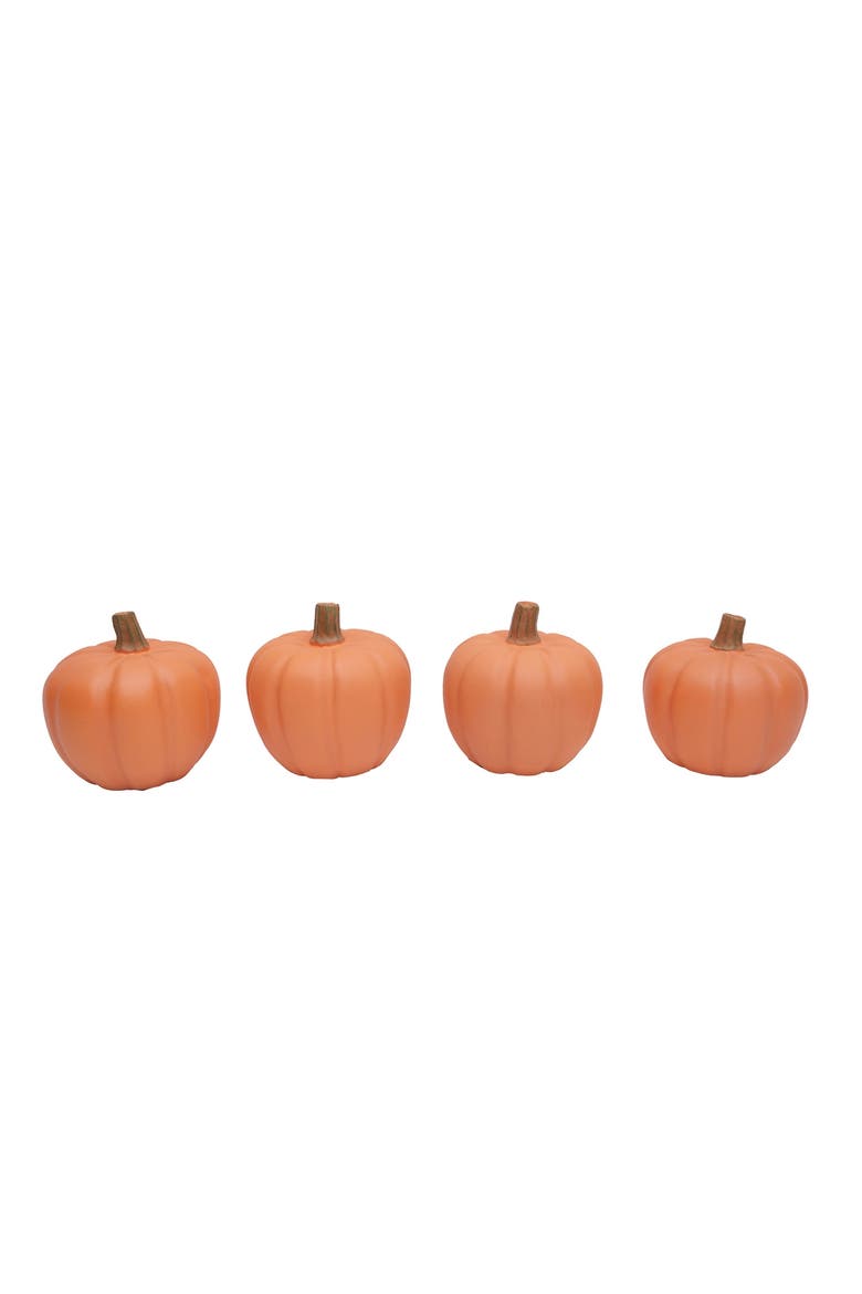 Small Single Decorative Orange Matte Pumpkin Figurine 6", Main, color, Orange