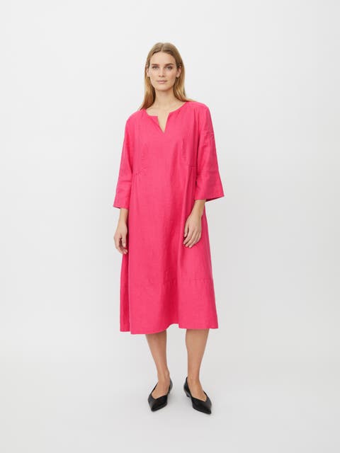 MaNasya Linen Tunic Midi Dress