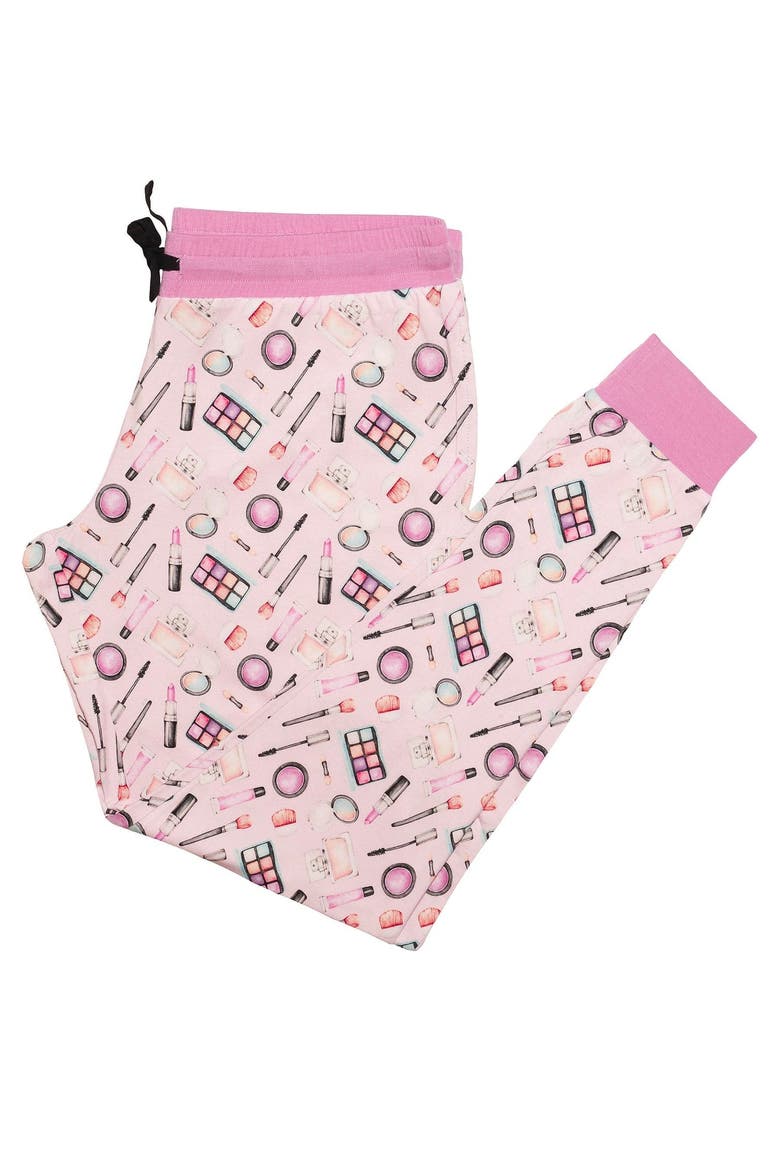 Makeup Print Relaxed Lounge Pants, Main, color, Pink