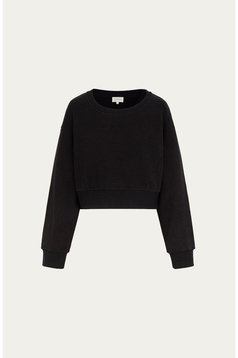 Hemp Essentials Fleece Cropped Sweater, Alternate, color, black