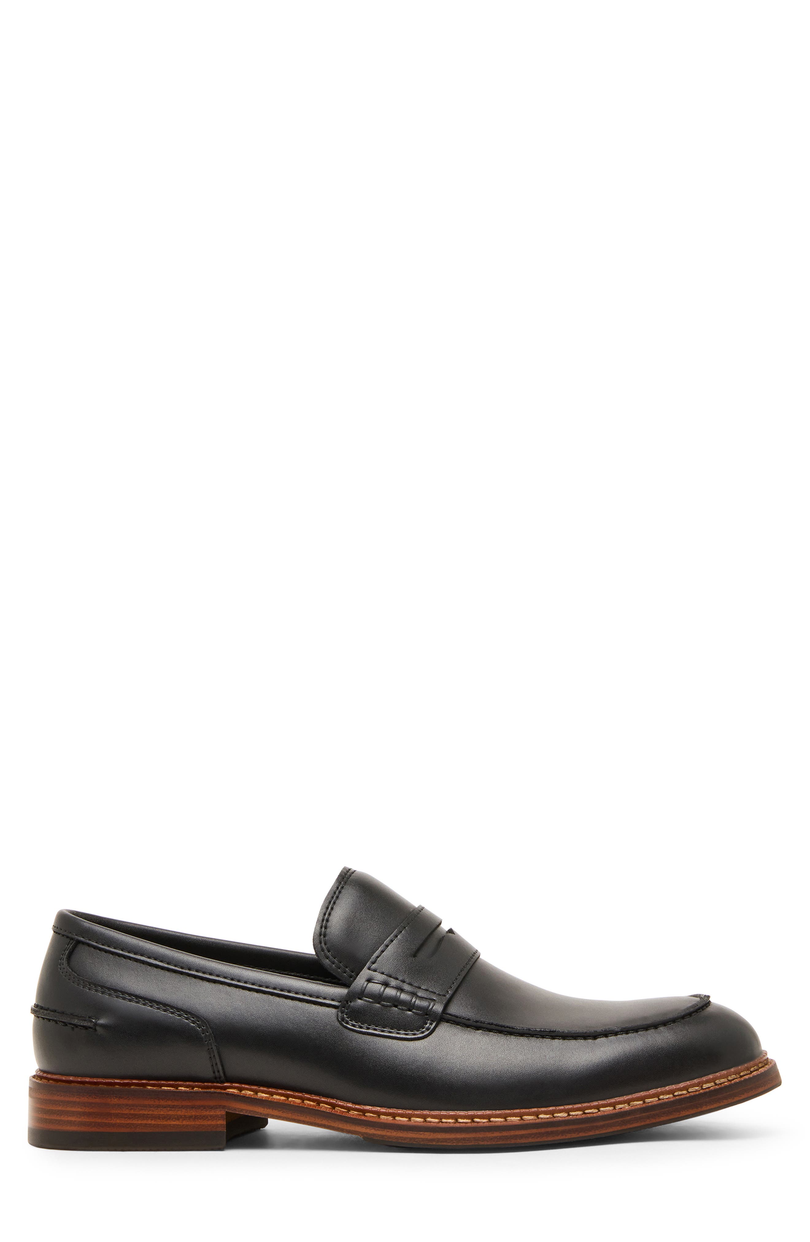 Eastin Leather Penny Loafer, Alternate, color, BLACK