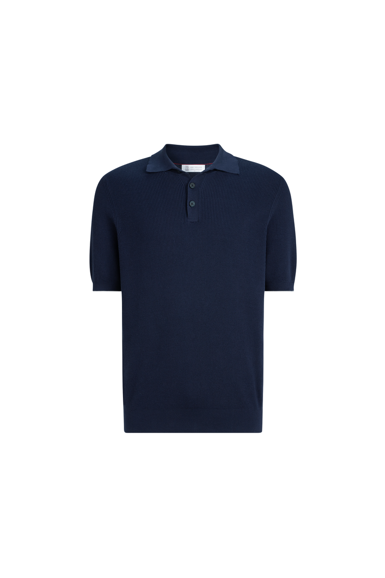 Rib knit polo, Alternate, color, Navy Blue