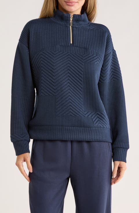 Quilted Quarter Zip Pullover