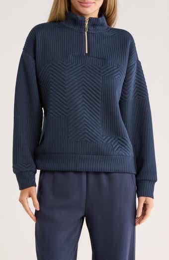Nanette Lepore Play Quilted Quarter Zip Pullover