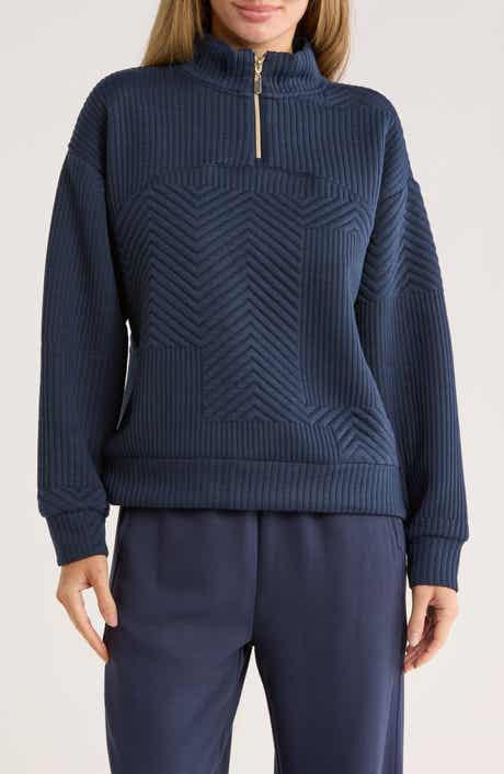 Nanette Lepore Play Quilted Quarter Zip Pullover