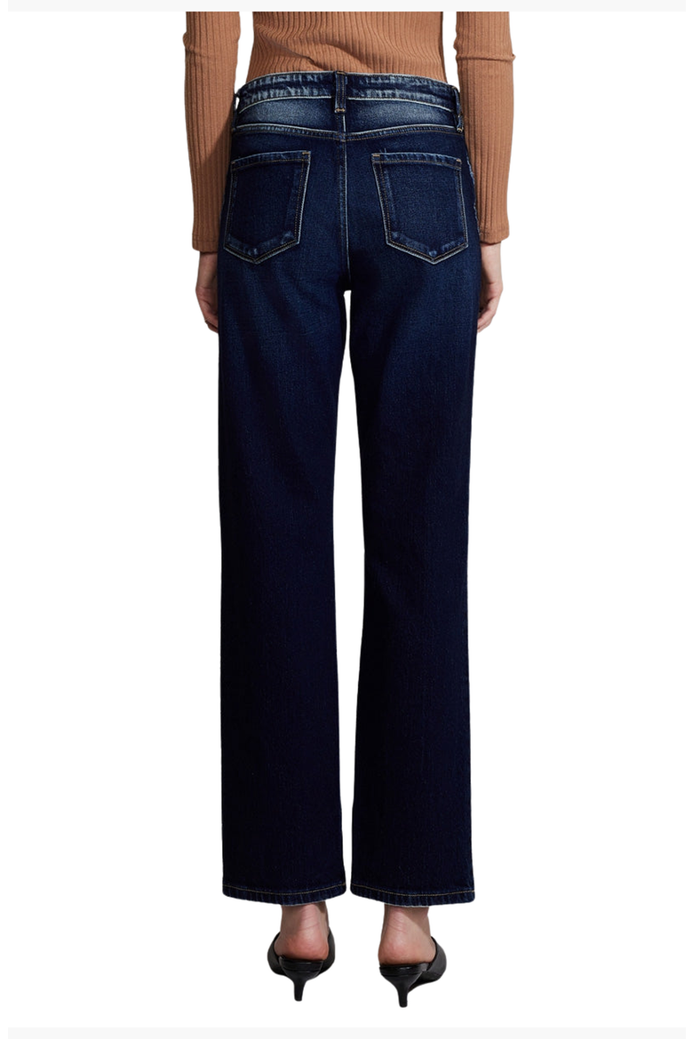 Delores Premier High Rise Straight Jeans, Alternate, color, Dark Wash