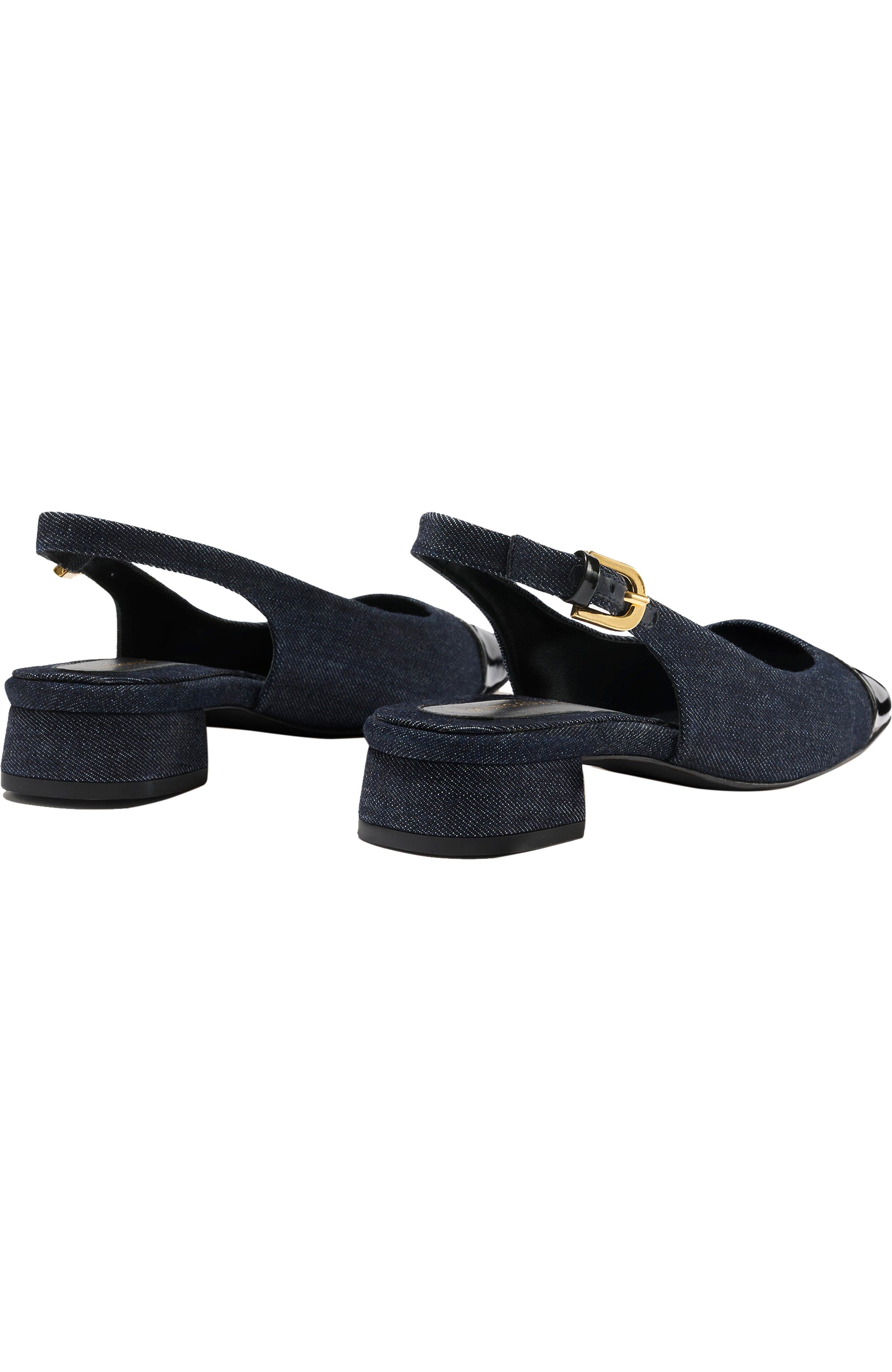 The Darcy Slingback, Alternate, color, Indigo Denim and Patent