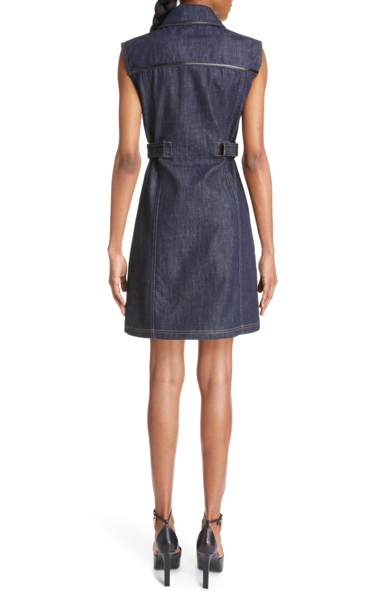 Givenchy Zip Front Sleeveless Cotton Denim Dress, Alternate, color, 