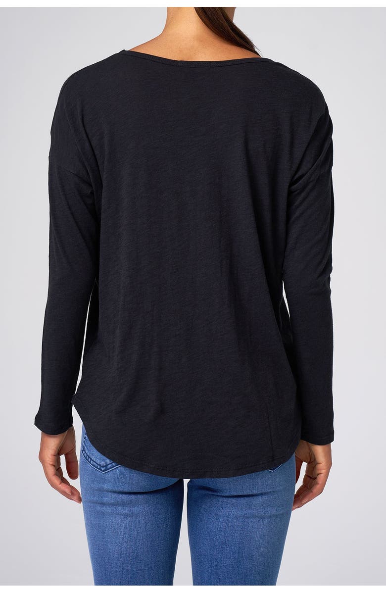 Franne Golde Slub Jersey Relaxed Long Sleeve Tee, Alternate, color, Black