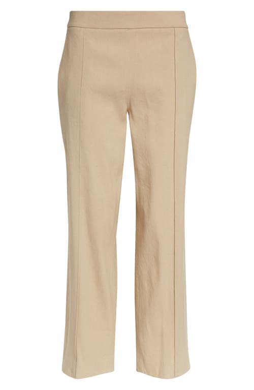 Vince Pintuck Linen Blend Tapered Trousers In Pale Nut