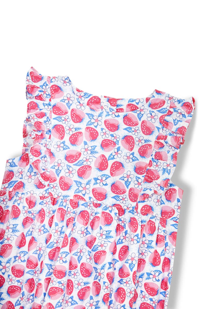 JOJO MAMAN BEBE Strawberry Bloom Cotton Bubble Romper, Alternate, color, 