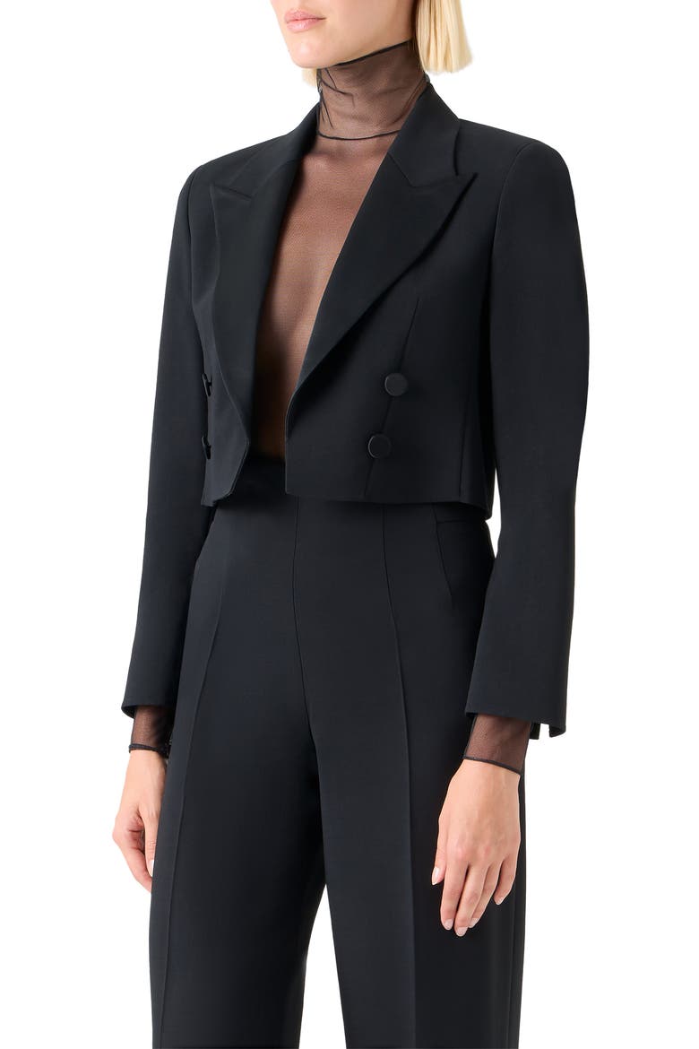 Short Wool Blend Jacket, Alternate, color, BLACK