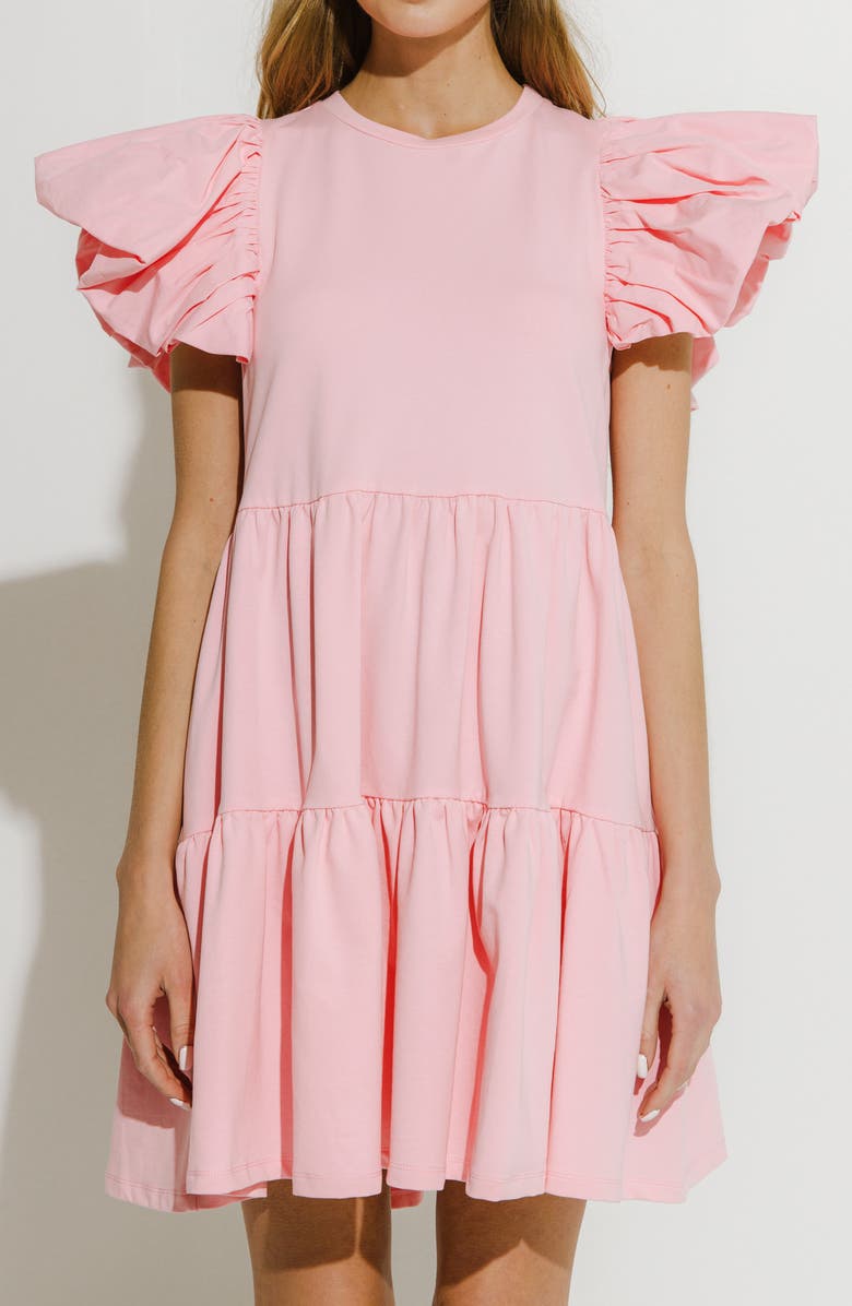 English Factory Puff Detail Knit Dress, Alternate, color,