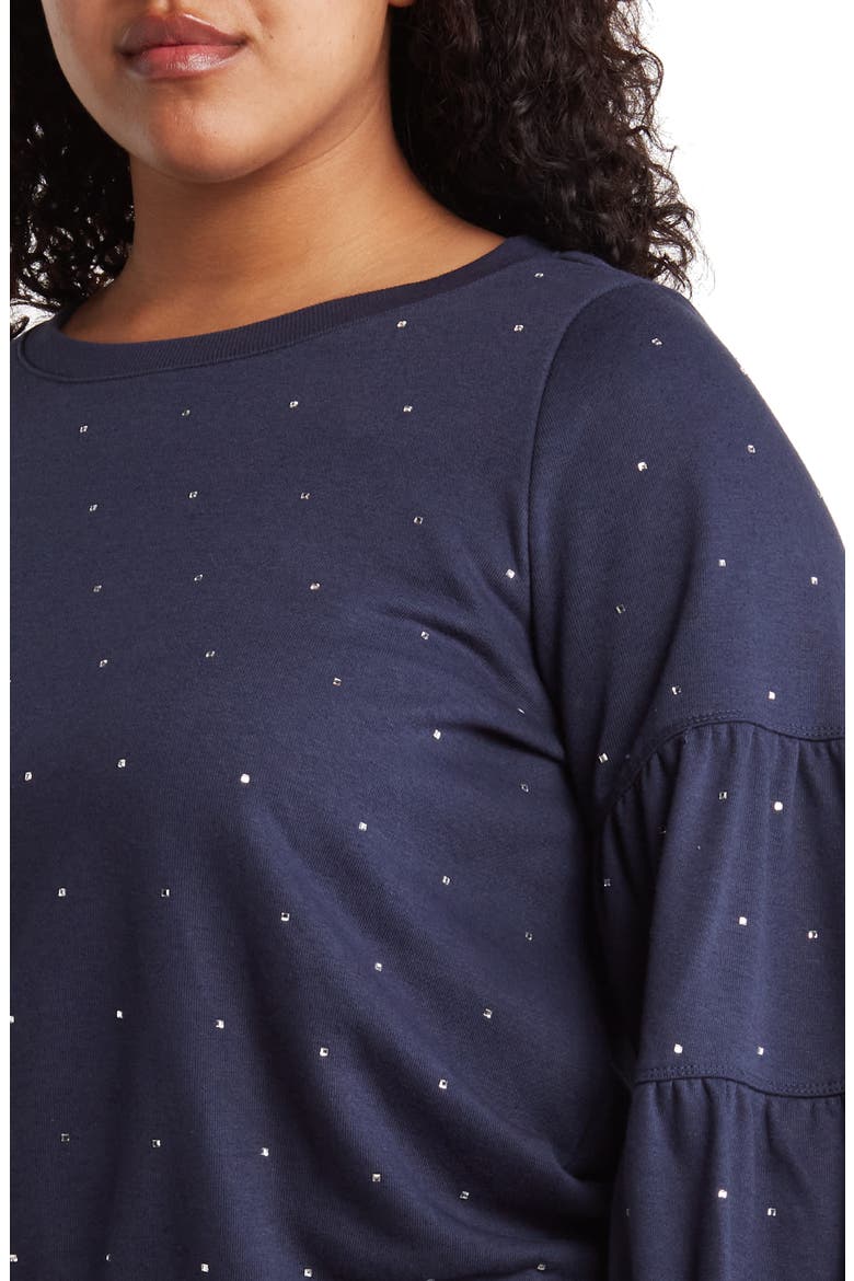 Rhinestone Embellished Balloon Sleeve Sweatshirt (Nordstrom Exclusive), Alternate, color, CARBON BLUE
