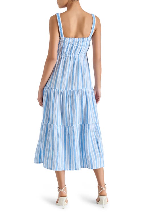 Steve Madden Alissa Stripe Tiered Cotton Gauze Midi Sundress