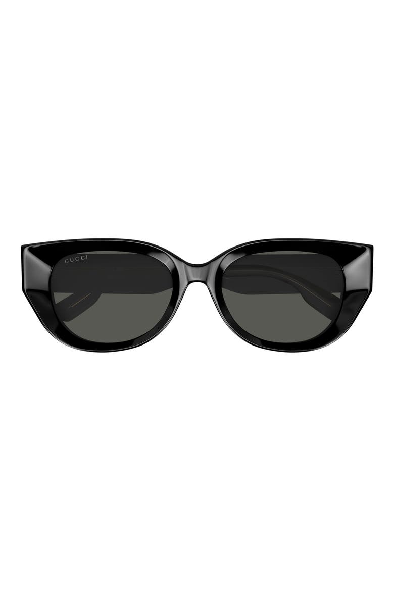 54mm Cat Eye Sunglasses, Main, color, BLACK