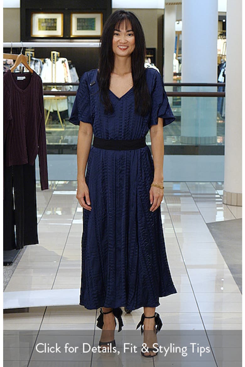 Bella Belted Crushed Satin Midi Dress video